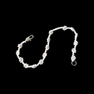 Handmade Vintage Pearl And Pink Floral Beaded Bracelet